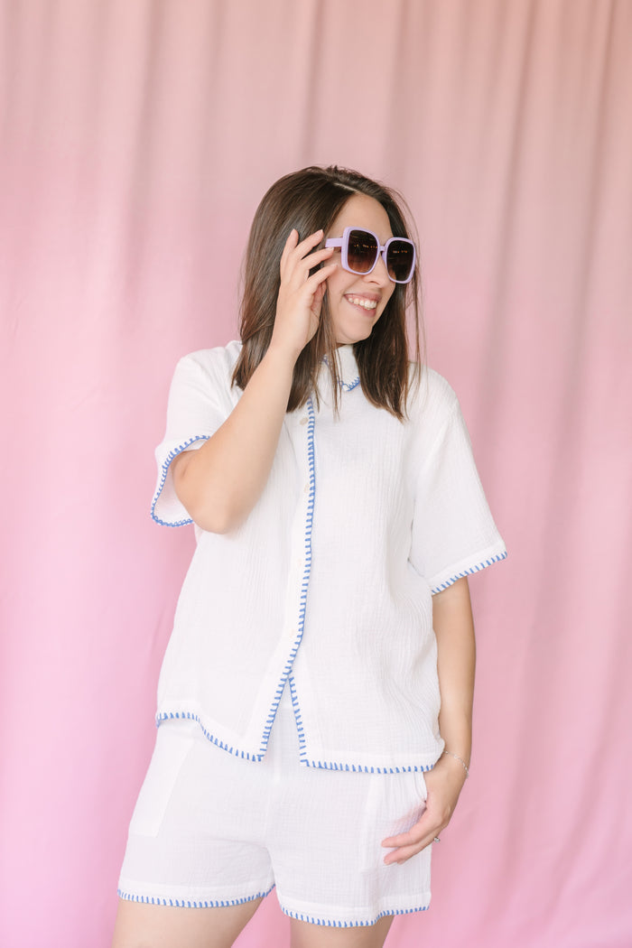 Cotton Gauze High Waist Shorts