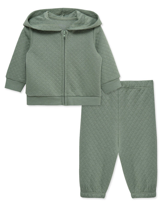 Green Quilt Jacket Set