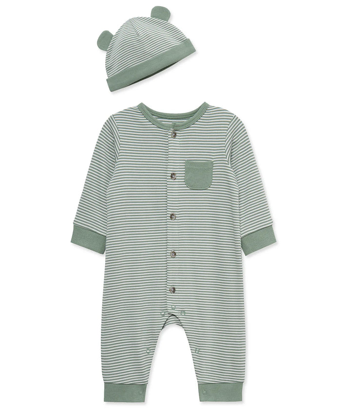 Green Striped Coverall & Hat