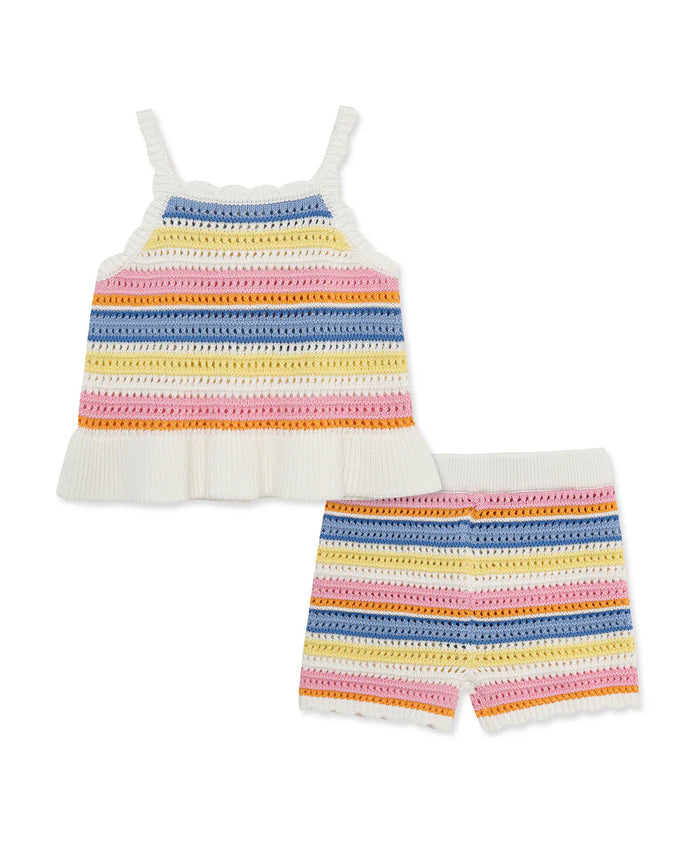 Fun Stripe Pointelle Knit Set