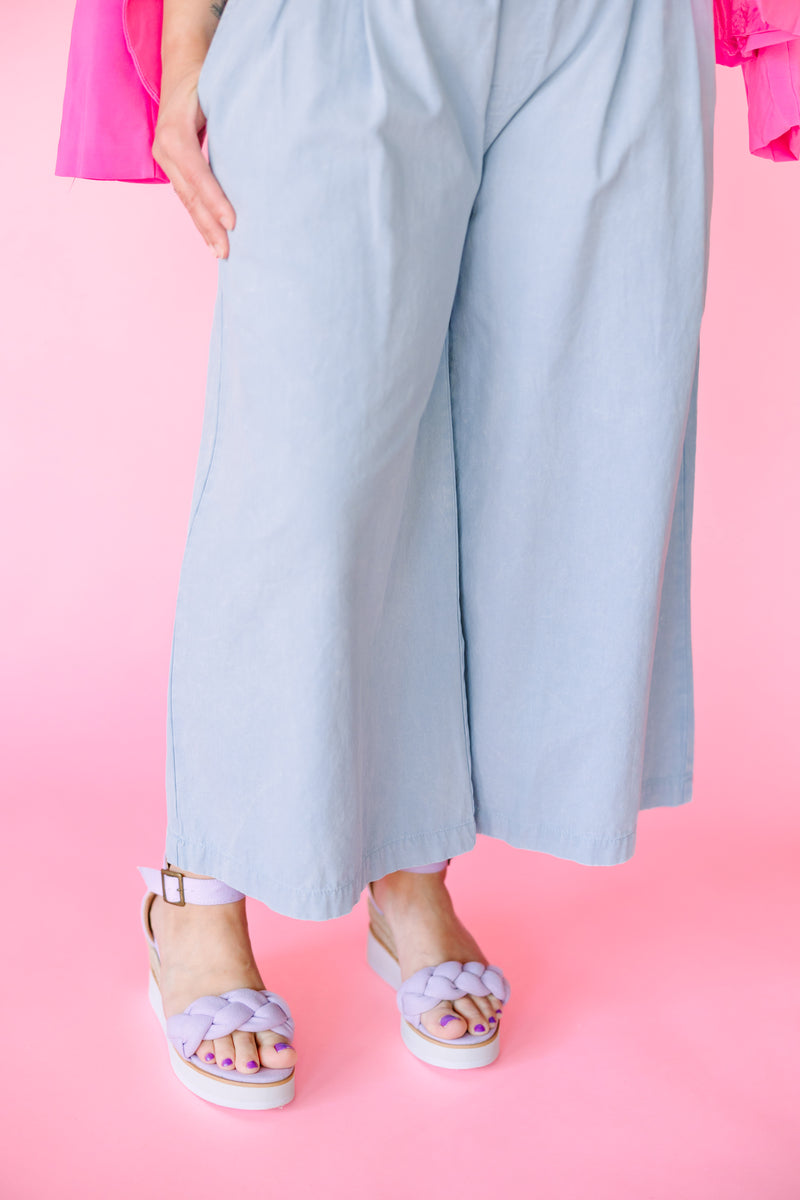Mineral Washed Cropped Pants