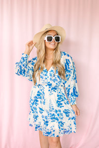 Blue Floral Mini Dress