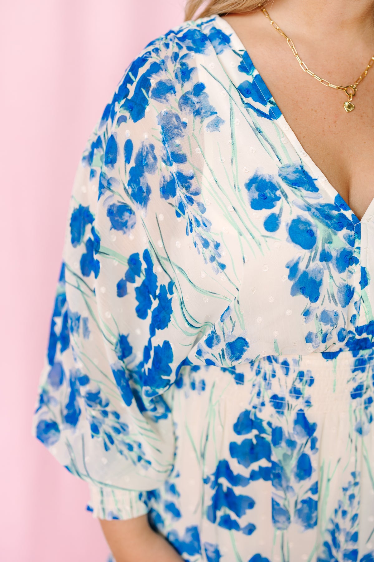 Blue Floral Mini Dress