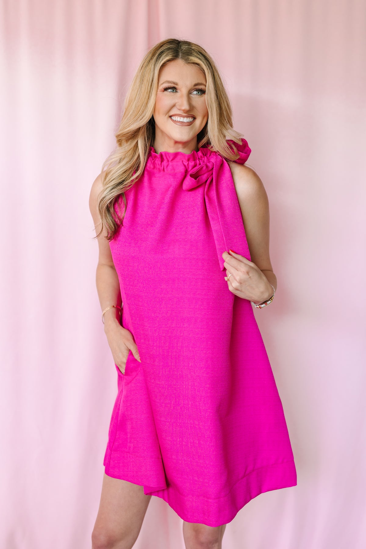Magenta Sleeveless Mini Dress