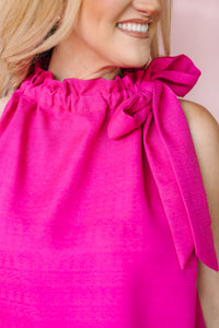 Magenta Sleeveless Mini Dress
