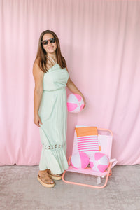Dusty Sage Halter Maxi Dress