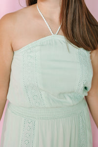 Dusty Sage Halter Maxi Dress
