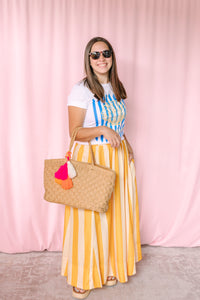 Yellow Striped Maxi Skirt