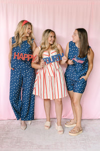 Dusty Blue Polka Dot Pants