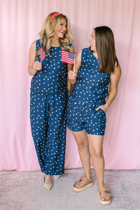 Dusty Blue Polka Dot Shorts