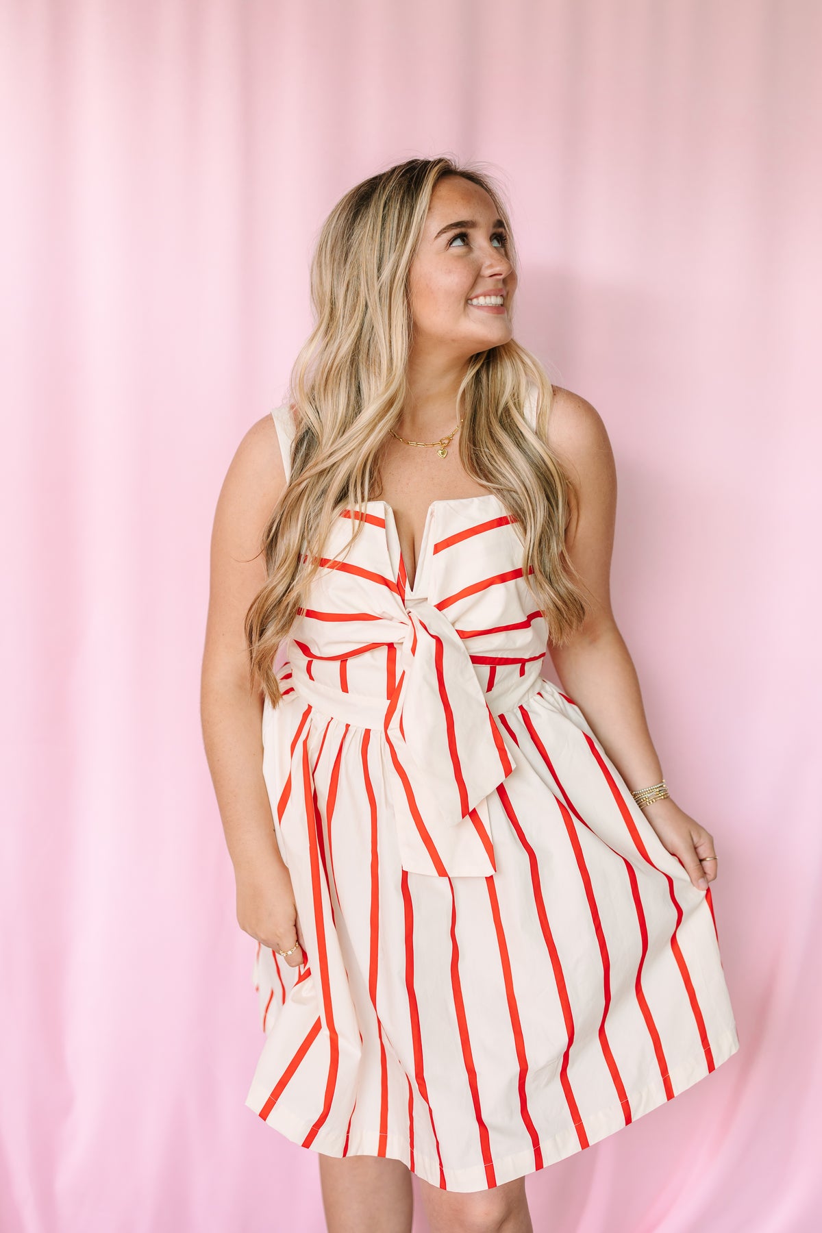 Red Stripe Mini Dress