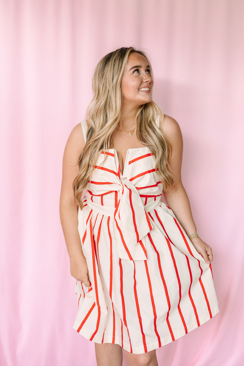 Red Stripe Mini Dress