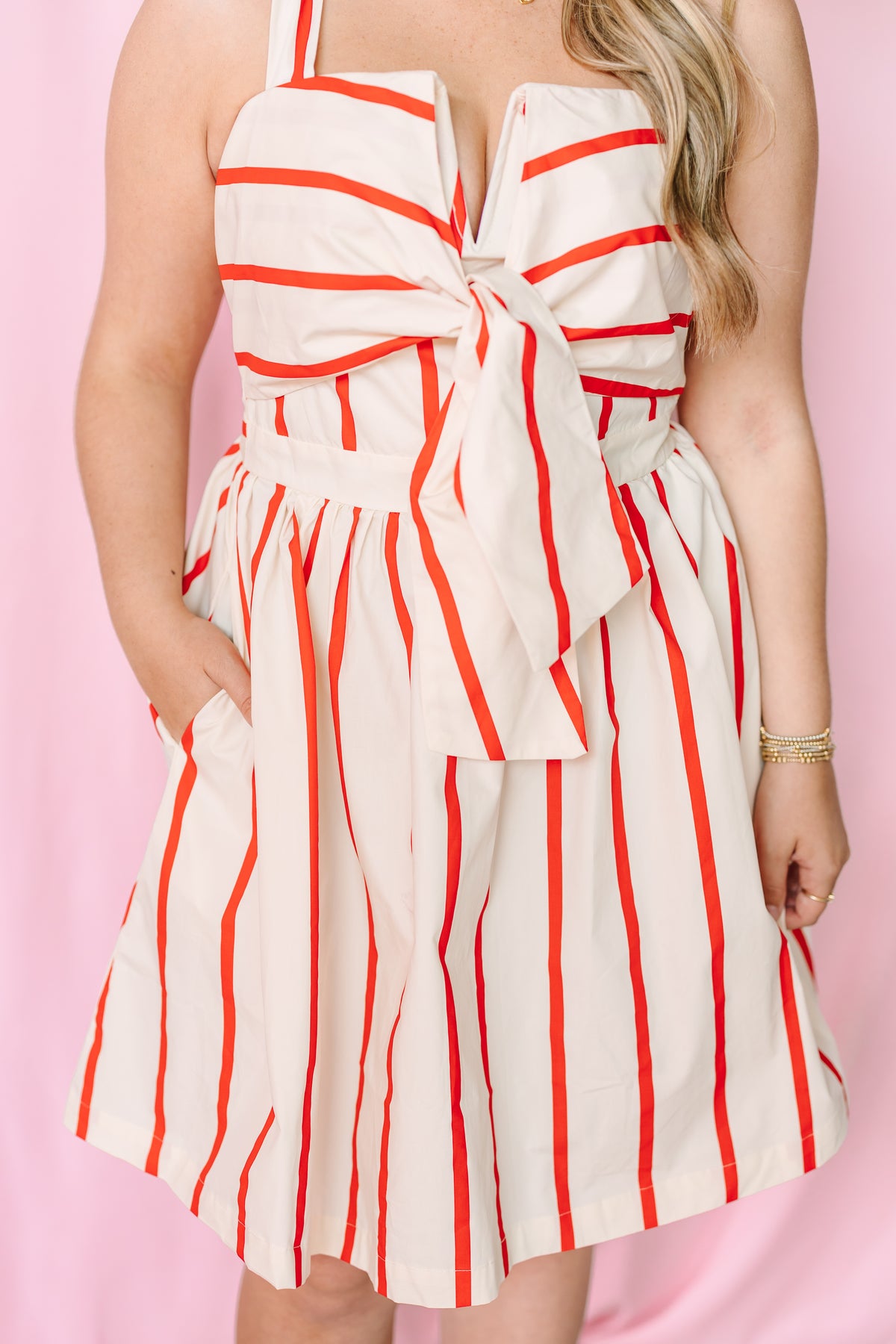Red Stripe Mini Dress