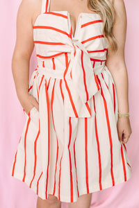 Red Stripe Mini Dress