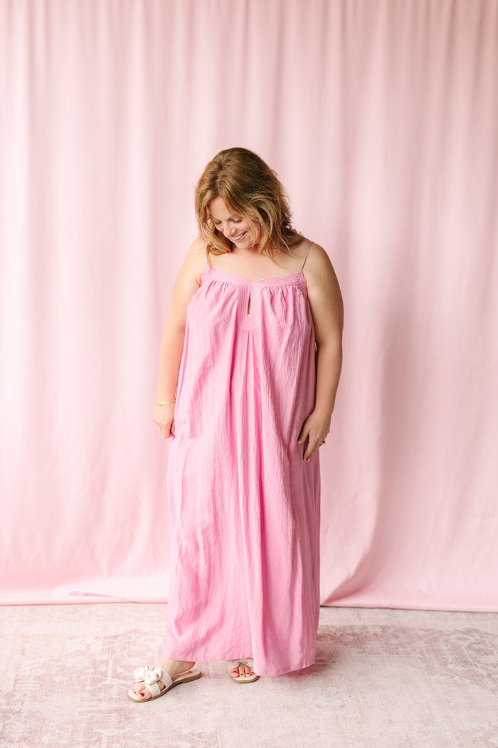 Pink Detailed Maxi Dress