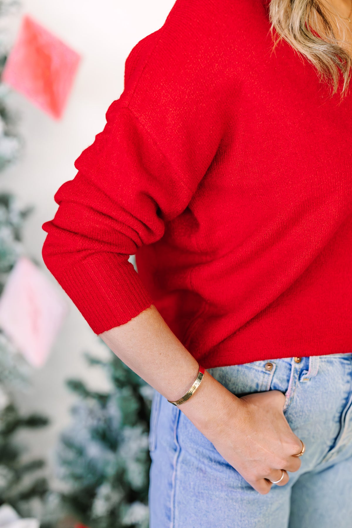 Red V-Neck Sweater