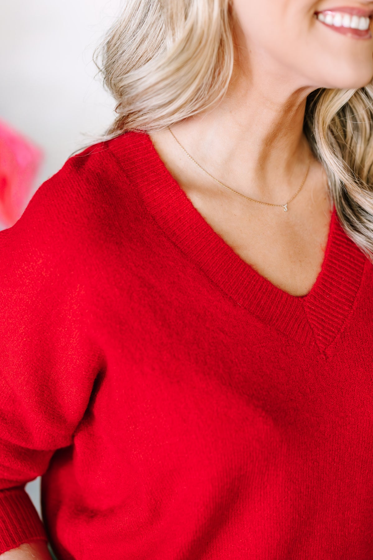 Red V-Neck Sweater