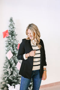 Black Ruched Blazer