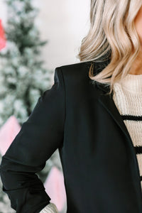 Black Ruched Blazer