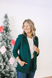 Hunter Green Ruched Blazer