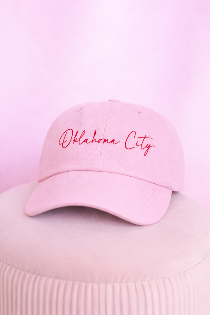 Pink Oklahoma City Embroidered Hat