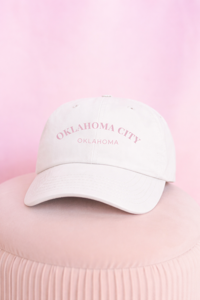 White Oklahoma City Embroidered Hat