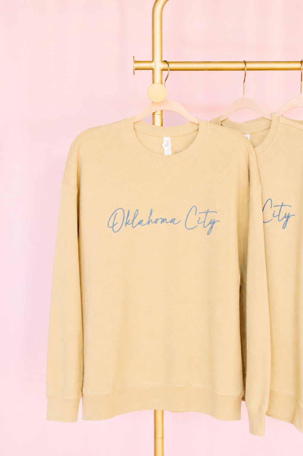 Oklahoma City Script Sweatshirt - Butter Yellow