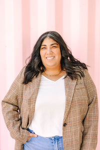 Collar Contrast Plaid Jacket