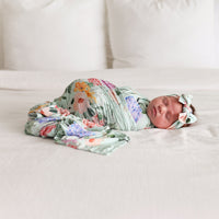 Posh Peanut Erin Infant Swaddle and Headwrap Set