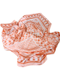 Peach Floral & Dot Scarf