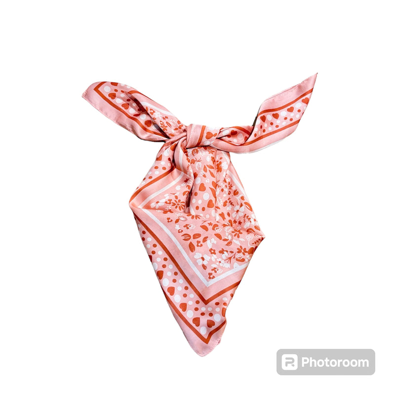 Peach Floral & Dot Scarf