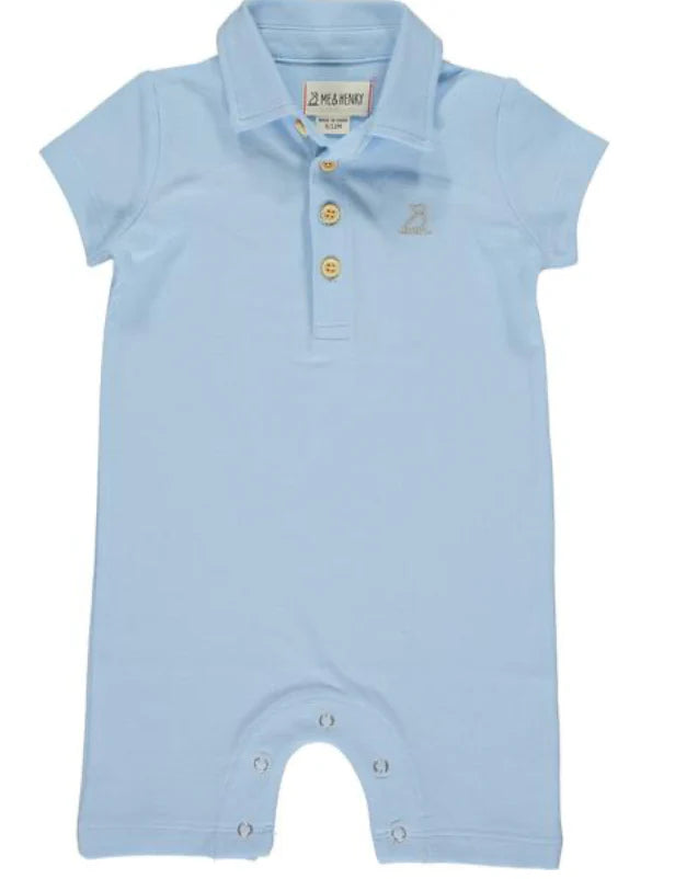Pale Blue Polo Romper