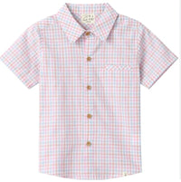 Pink/Peach/Blue Plaid Shirt