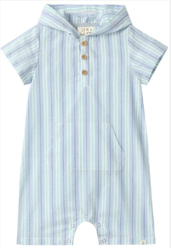 Chambray/Blue Striped Romper