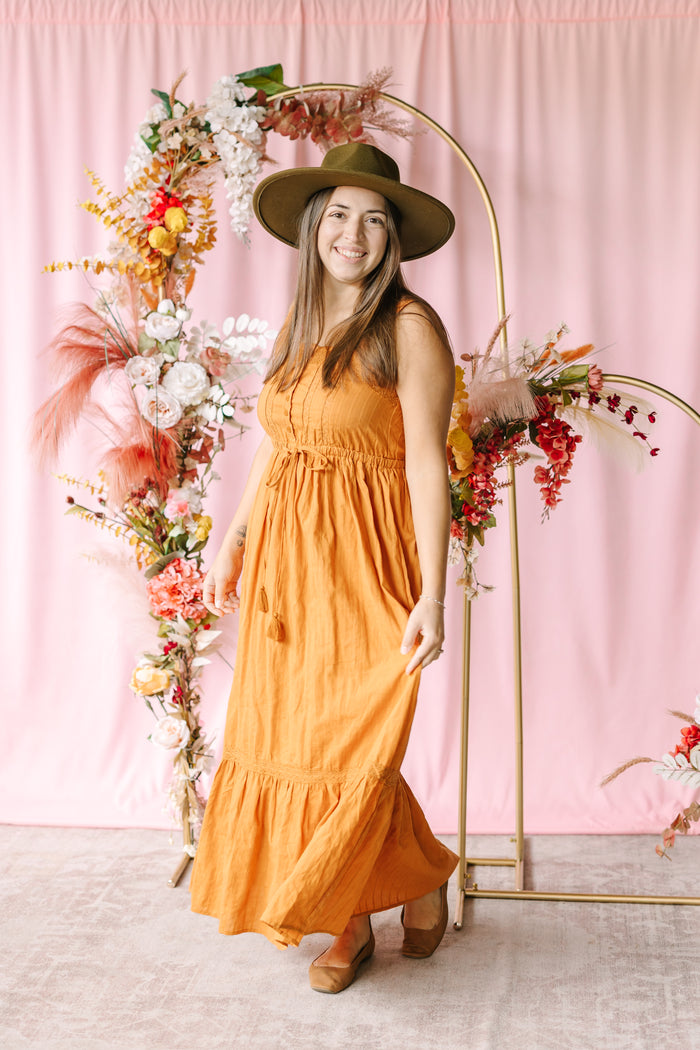 Orange Spice Midi Dress