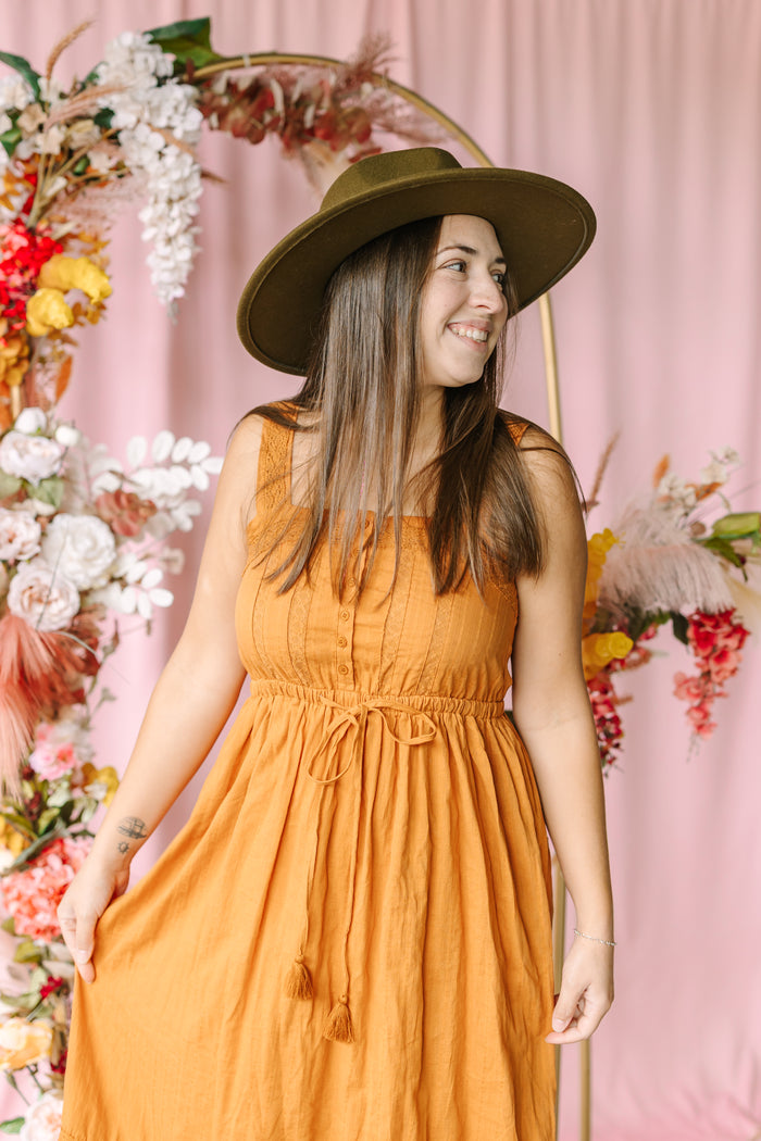 Orange Spice Midi Dress