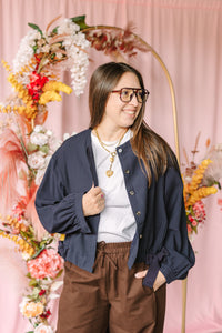 Navy Placket Jacket