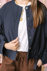 Navy Placket Jacket