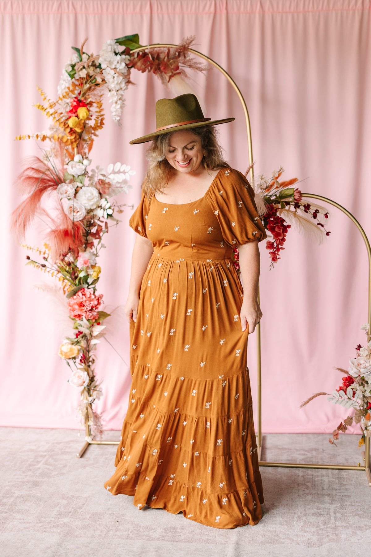 Embroidered Tiered Maxi Dress