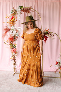 Embroidered Tiered Maxi Dress
