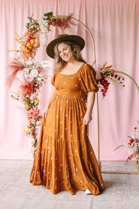 Embroidered Tiered Maxi Dress