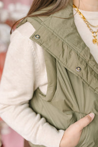 Olive Puffer Vest