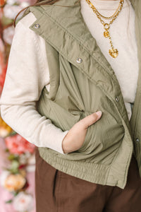 Olive Puffer Vest