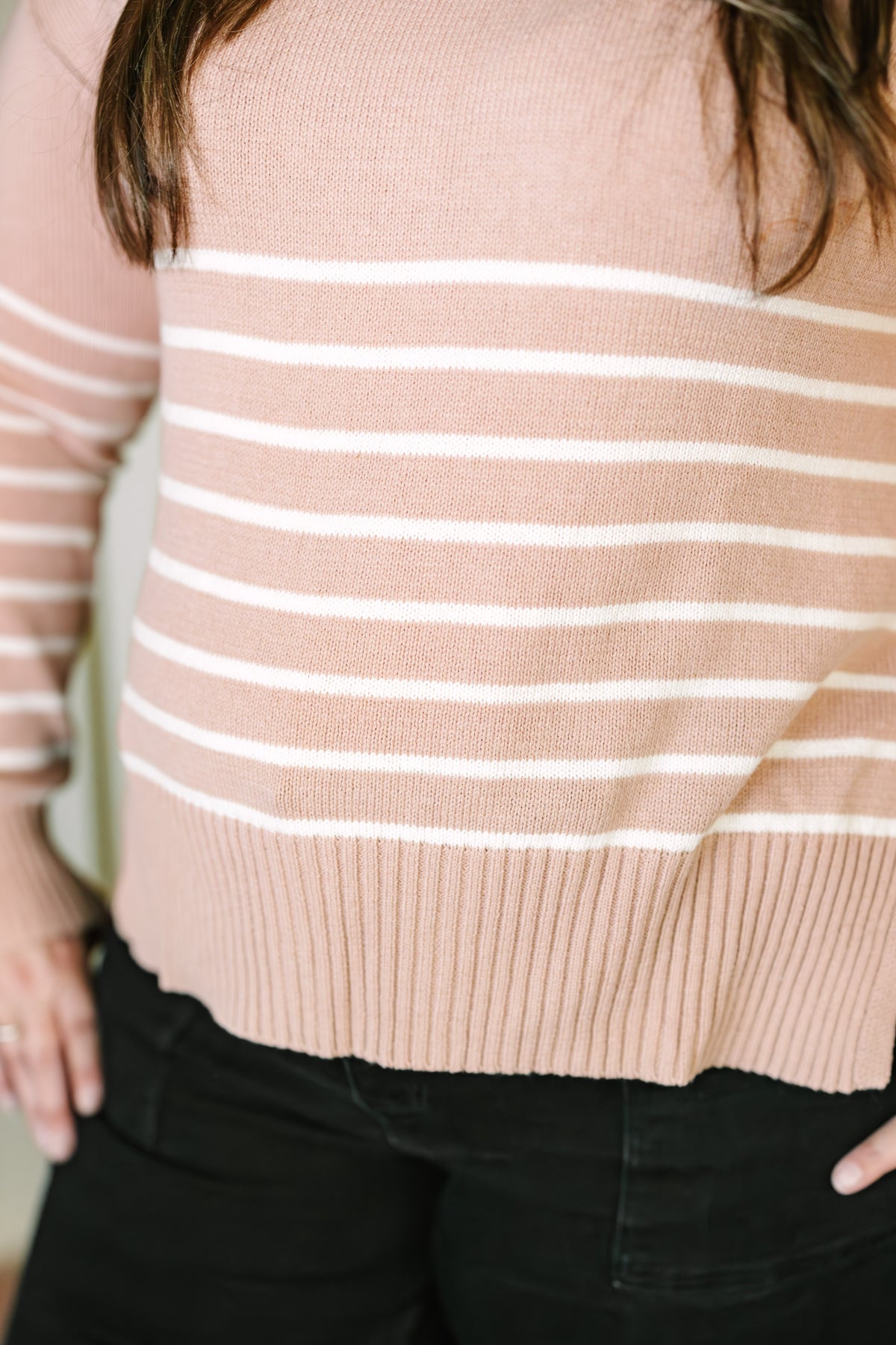 Blush Knit Striped Sweater