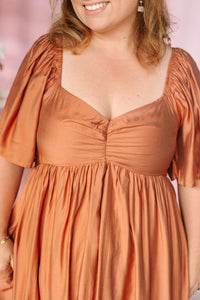 Auburn Smocked Midi Dress