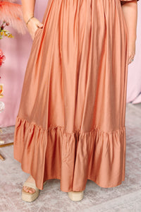 Auburn Smocked Midi Dress