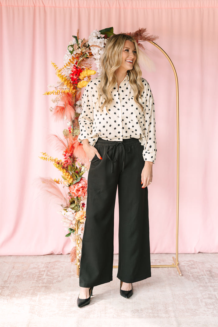 Black Striped Track Pants