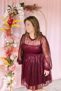 Merlot Lace Mini Dress