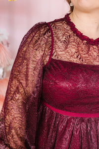 Merlot Lace Mini Dress
