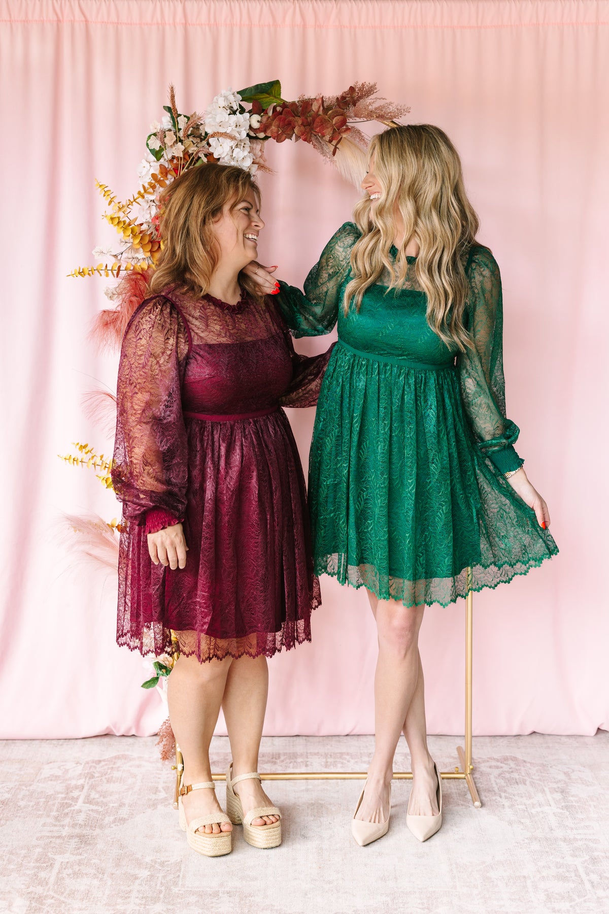 Emerald Lace Mini Dress